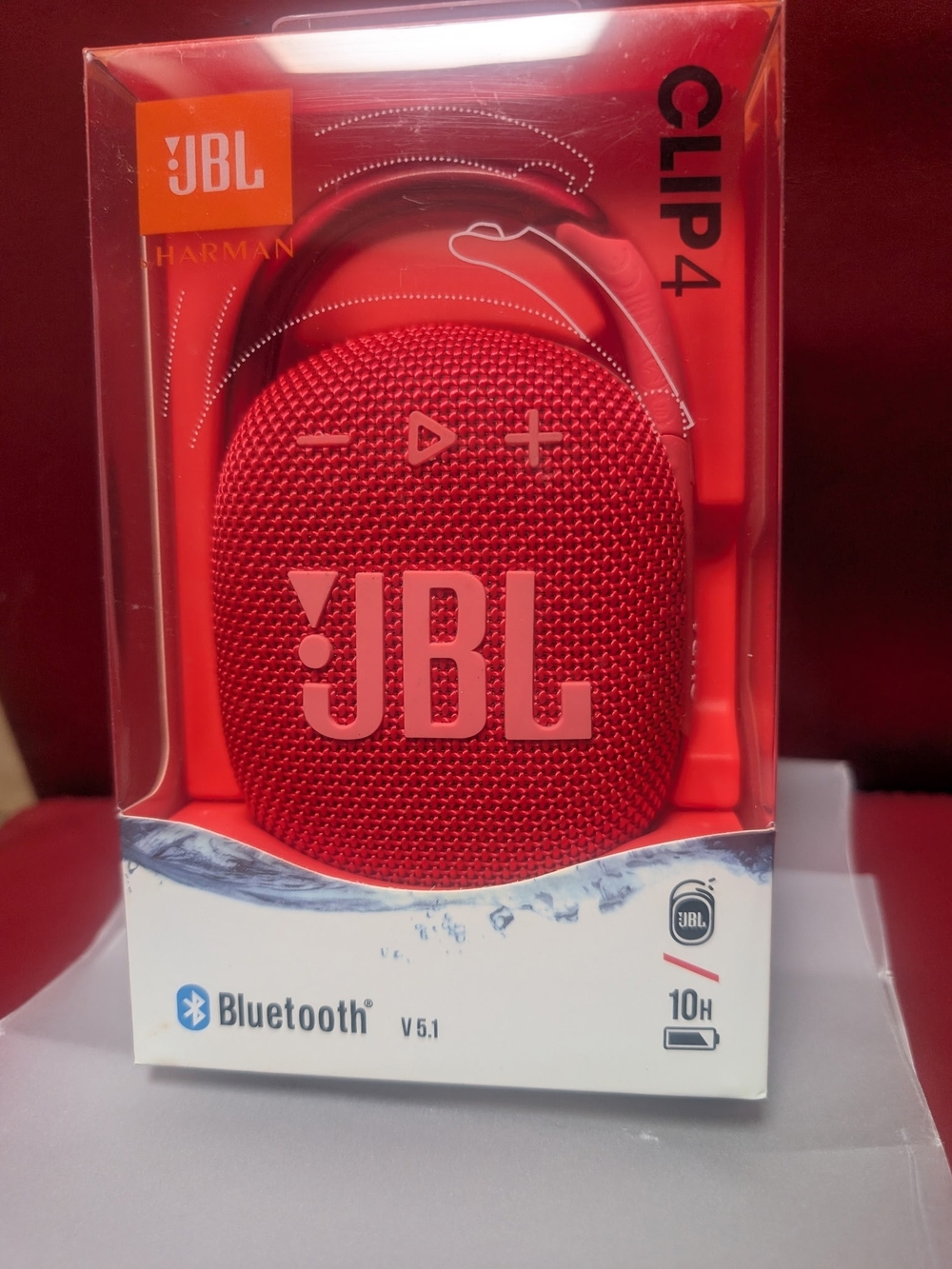 JBL Clip 4 Portable Bluetooth Speaker - Red